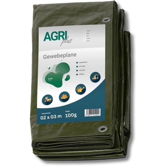 Bâche De Protection Siwitec 140g/m² 10x10m - Imperméable Avec Œillets, Idéale Pour Jardin Et Extérieur