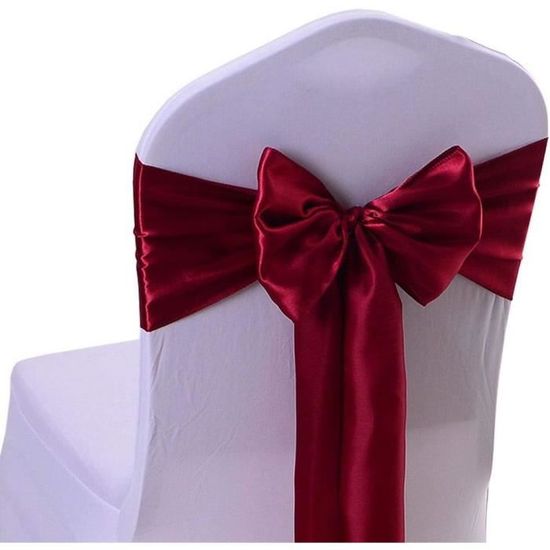 30 Rubans Organza Pour Chaises - Nœud Décoratif Bordeaux Pour Mariage, Banquet Et Fête