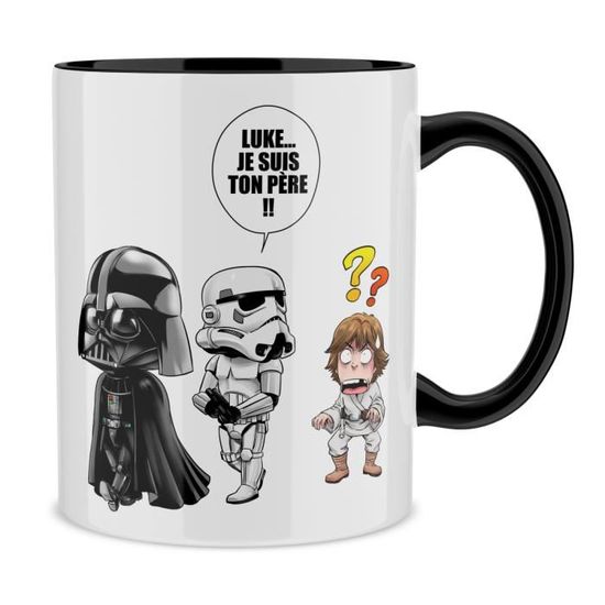 Mug Noir Star Wars Parodique Dark Vador Luke Et Un Storm Trooper Luke Je Suis Ton Pere Parodie Star Wars Cdiscount Maison