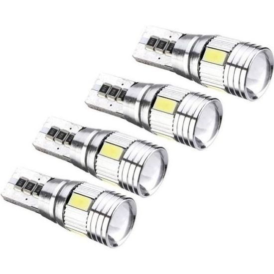 Lot De 4 Ampoules LED T10 W5W Bleues Pour Tableau De Bord – X-autohaux – Neuf