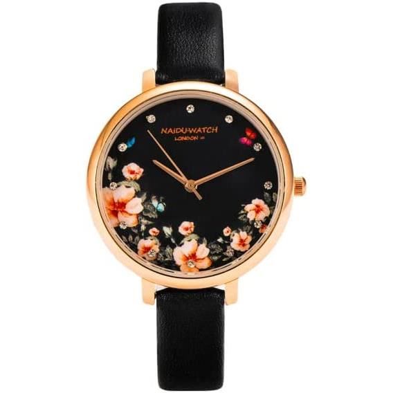 Montre femme hotsell cadran fleuri