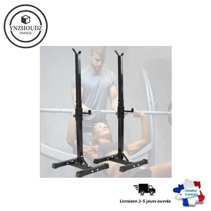 Noir !!! Barbell squat rack-hauteur réglable 105-160cm: FITNESS multifonction (type divisé), Support de squat haltère - YNZHOUDZ
