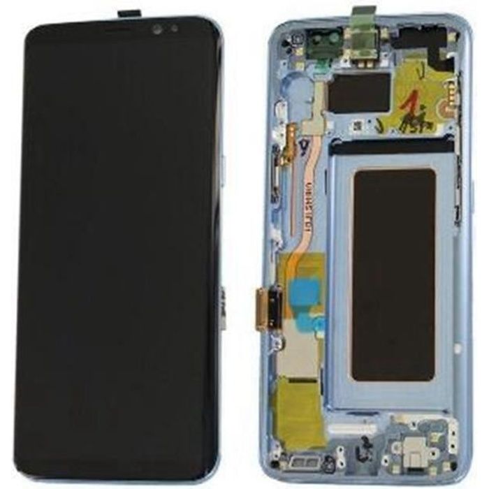 Best® Écran LCD Vitre tactile complet pour Samsung Galaxy S8 G950 G950F avec cadre (Bleu)