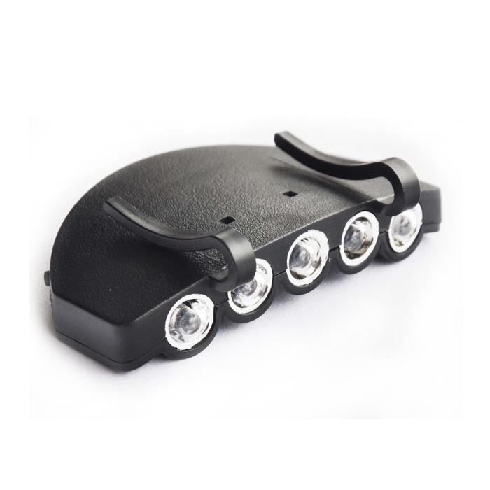 yida-world® Lampe 5 LED Pince Clip Casquette Visière Frontale Eclairage Pêche Camping Chasse