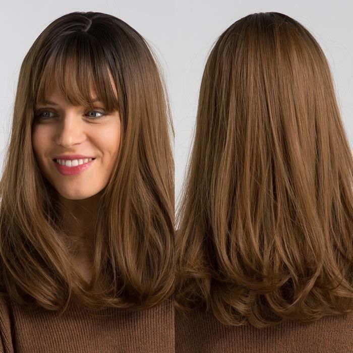 Perruque Straig Wig Glueless Wig Black and Brown Women Heat-Resistant Synthetic FiberJCH90220688_SAN2366 ma49618