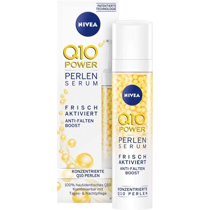 Nivea Q10 Power Anti-rides + Raffermissante Perles de Soin Lissantes pour Peau jeuneSoin Jour Hydratant Anti-Age Sérum Créatin 40