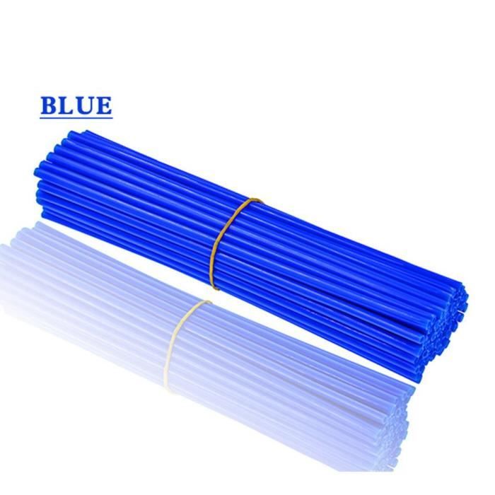 Protege Cadre,72 pièces jante de roue de moto protecteur à rayons enveloppes jantes garniture de peau couvre tuyau pour - Type Bleu