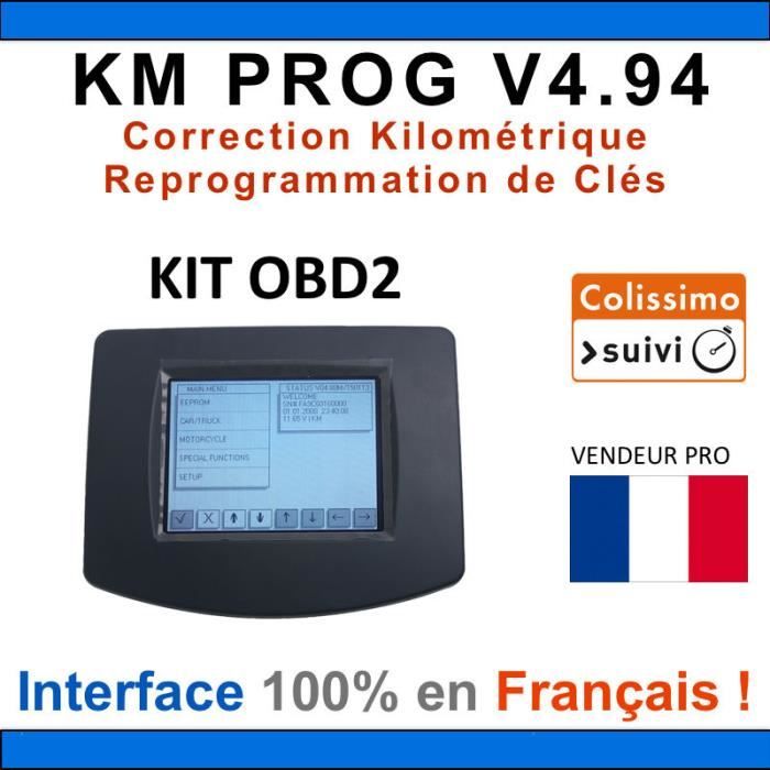 KM PROG TOOL V4.94 - Kit OBD2 + Pinces - Correction Kilométrique TACHO DIGIPROG