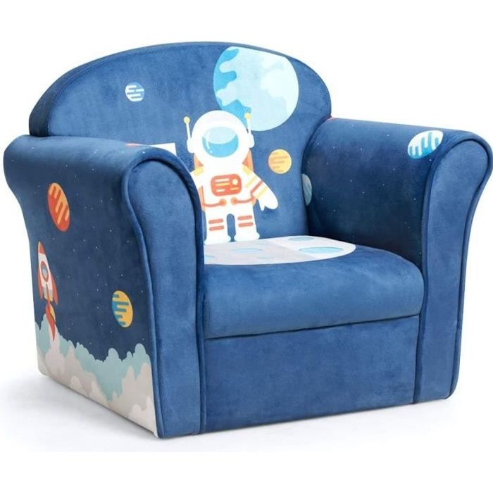 GOPLUS Canapé Enfants,Fauteuil Enfant Ergonomique,Forme Mignonne,pour Enfant 1-4 Ans,pour Chambre,Salon,Motif Astronaute