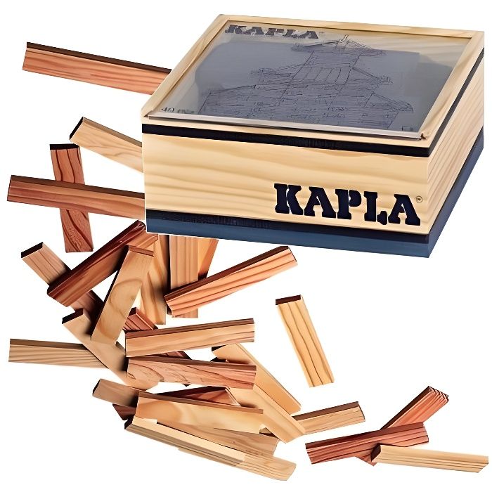 KAPLA Coffret Bois 40 Planchettes - Bleu Foncé