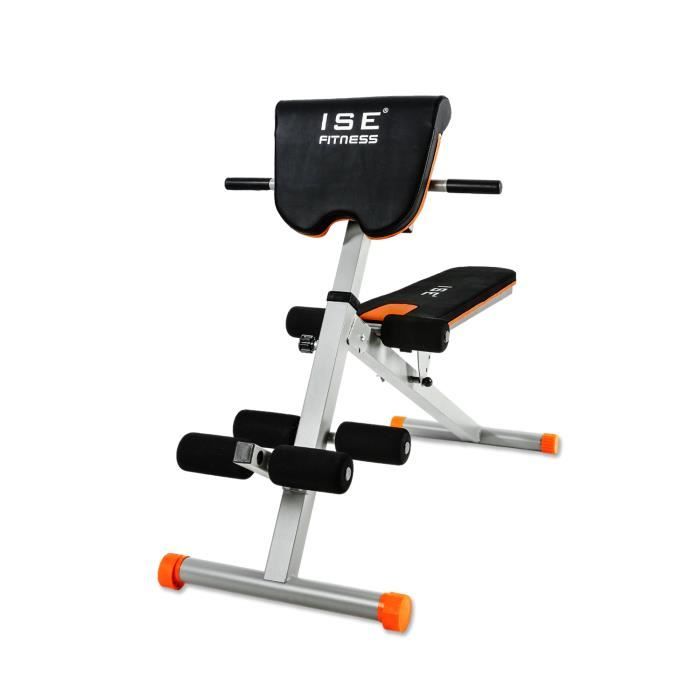 ISE Banc de Musculation Multifonction Réglable,Banc de Poids Pliable avec Angle du Dossier,Charge Max.200KG pour Abdos et Exercices