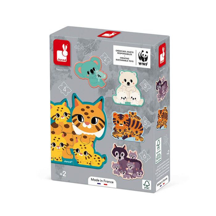 Puzzles Enfants Evolutifs Animaux 2-3-4-5-6 pièces - Dès 2 ans