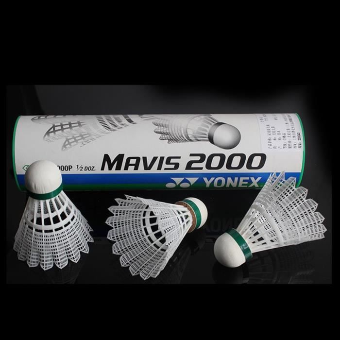 6pcs balles de badminton Pack de volants en nylon évolués, stabilité et durabilité exceptionnelles, sports de plein air - blanc