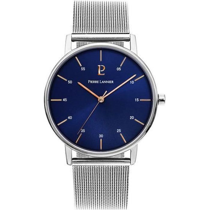 Montre Pierre Lannier Homme Bleue et Argentée - 202J168 39 mm