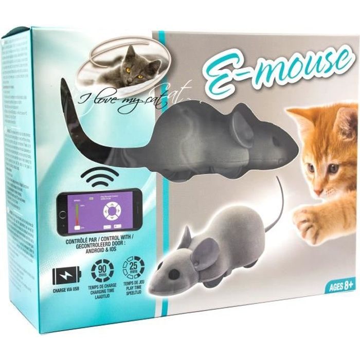 RIGA Souris connectée E Mouse - -I Love my cat- - Pour chat