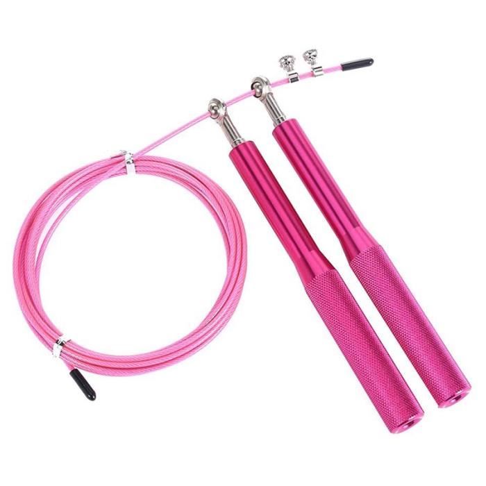 Corde à Sauter avec RéGlable Corde de Vitesse, Corde à Sauter Est Adapté pour la Boxe Exercices de Fitness, Rose Rouge