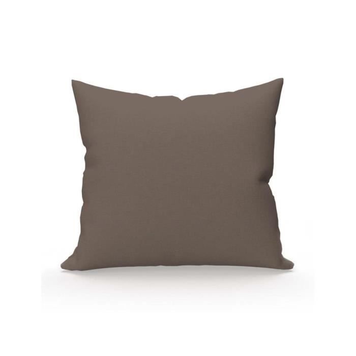 Taie d'oreiller en polycoton - 63 x 63 cm - Taupe