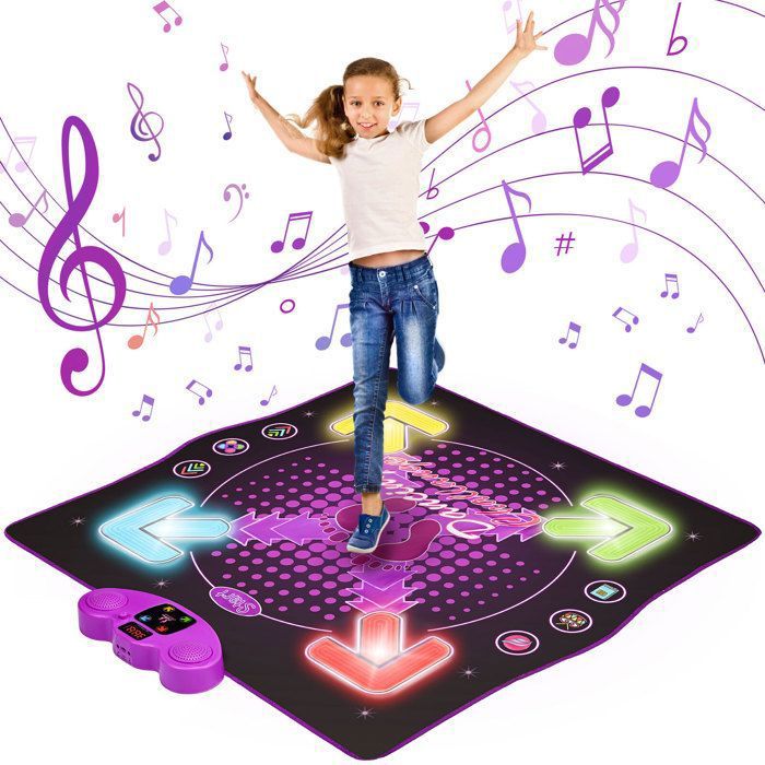 Aragallant – Tapis De Danse Double Pour Enfants – 120 X 95 Cm – 2 Modes (Solo/Duo) – 8 Niveaux – Dès 3 Ans – Cadeau Noël