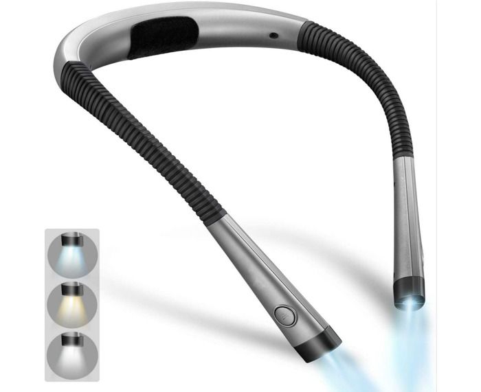 Lampe de lecture LED pour le cou lampe de lecture pour lire au lit rechargeable longue durée parfaite pour la lecture le tr