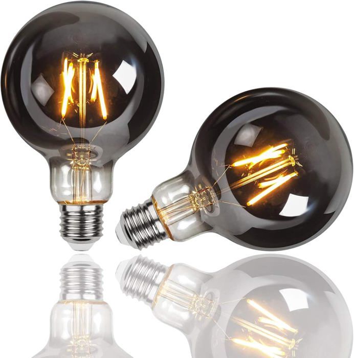 2 Pièces G95 E27 4W Ampoule LED Vintage Lampe Décorative Ampoules Rétro Filament Ampoule Antique Blanc Chaud