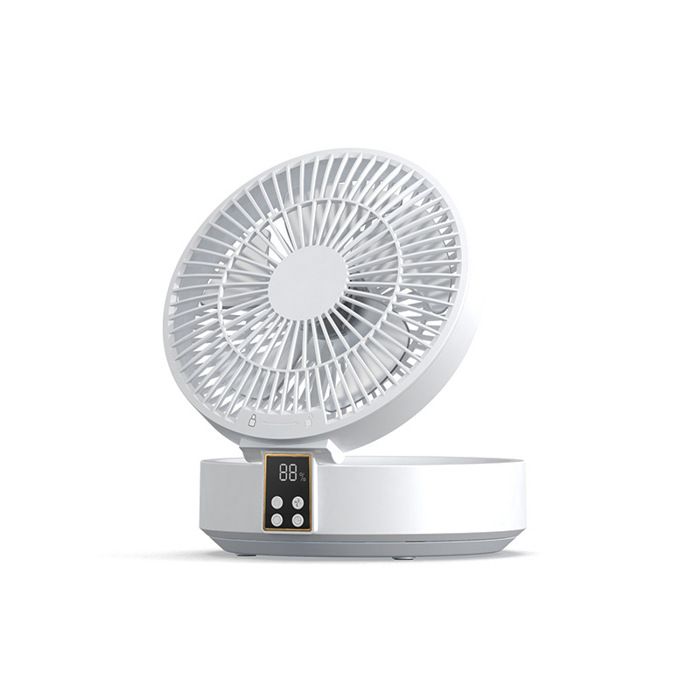 Ventilateur de Table - Blanc - USB Rechargeable - 3 Vitesses - Télécommande - Oscillation 120° - Tomasortel
