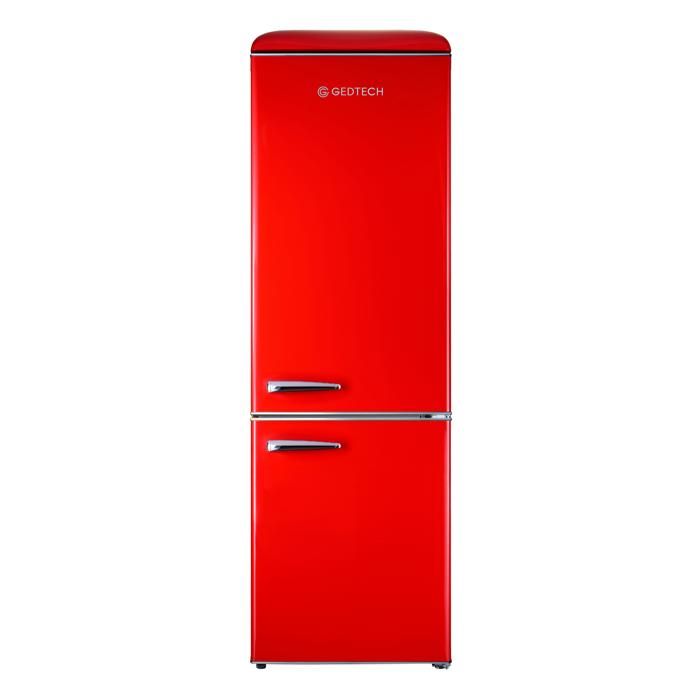 Frigo Vintage Magictec 120L (88L+32L) Low Frost Rouge - Design Rétro, éclairage LED, Silencieux