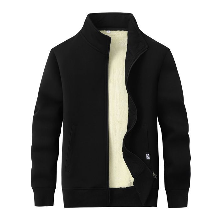Veste Homme Col montant Double polaire Chaude Automne Hiver -
