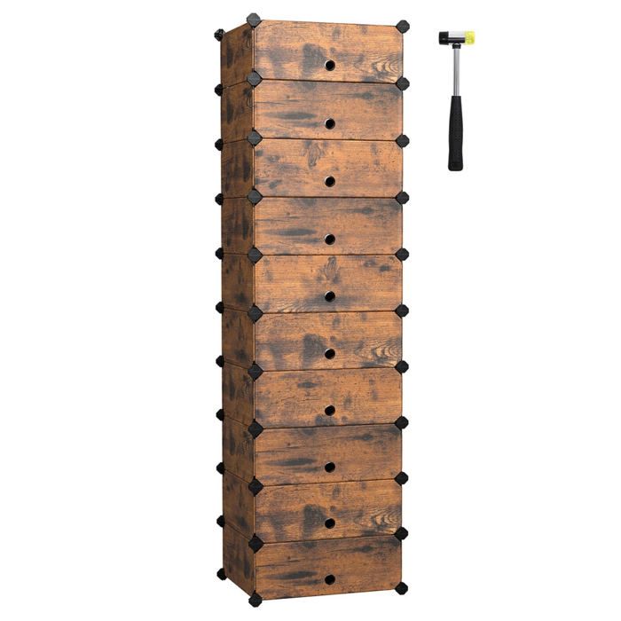 Étagère à chaussures boîte à chaussures 10 compartiments modulable rangement chaussures chaque casier 40 x
