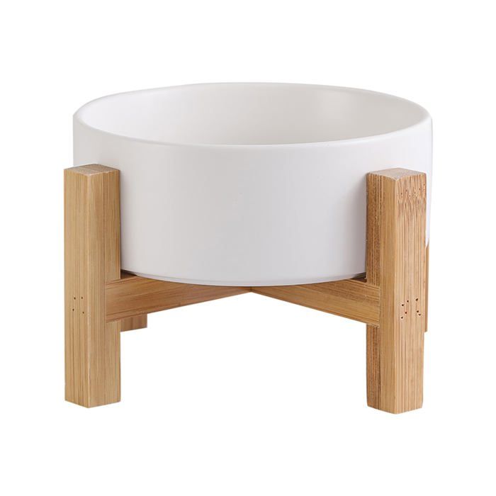 Gamelles surélevées en céramique Blanche pour Chat avec Support gamelles surélevées pour Nourriture ou Eau pour Chats et Petits