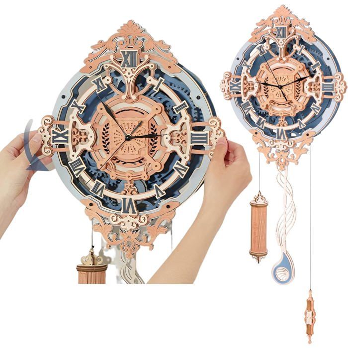 Horloge Murale ROKR LC701 en Bois 3D Puzzle - Décoration Romantique