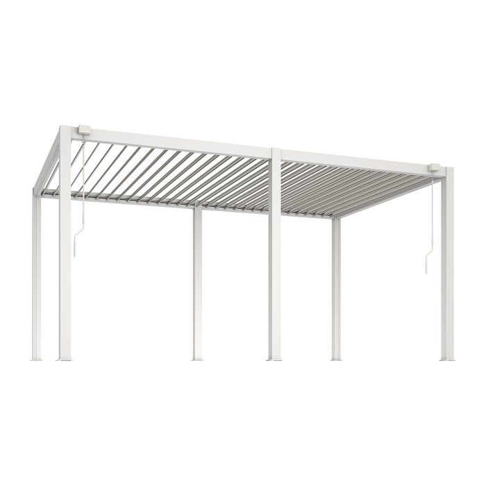 Pergola bioclimatique autoportante en aluminium avec lames orientables - 15 m² - blanc - AMALFI