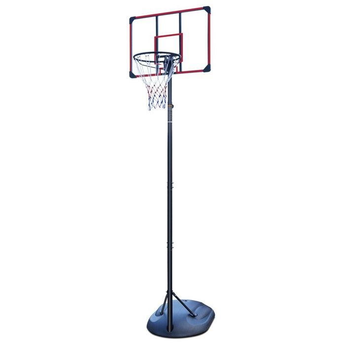Panier de Basketball sur Pieds avec Hauteur Réglable de 1,35 à 3,05 m avec Roues, Base de Lestage et Sac de Sable, Bleu Panier de Basketball sur Pieds avec Hauteur Réglable de 1,35 à 3,05 m avec Roues, Base de Lestage et Sac de Sable, Bleu