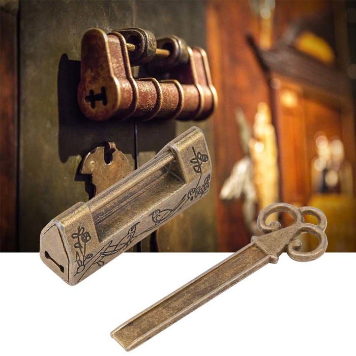 Mothinessto Cadenas Vintage Mini Cadenas de Fleurs de Pie Traditionnelle de Style Chinois pour Meubles creatifs vitrine pie bronze