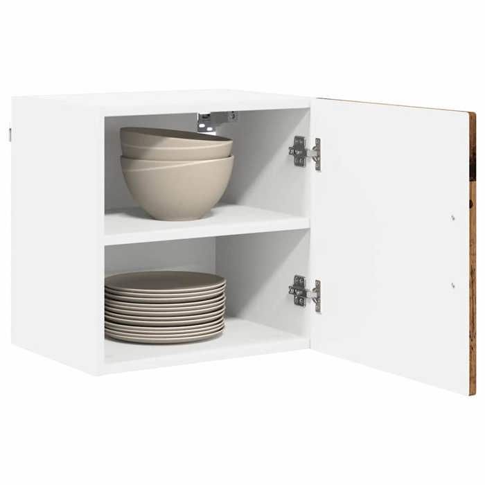 BEAU Marron Armoire de cuisine avec porte - ZENCORE - Placard bas de cuisine - Bois ancien 40x31x40cm LH95536