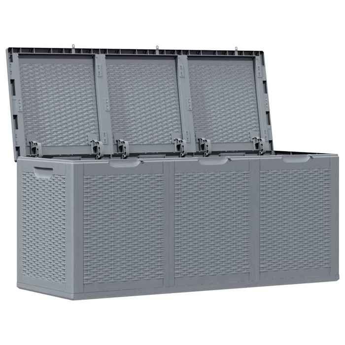 Gris Banc de rangement - SWEETY Coffre rangement de jardin - Pour balcon - gris PP rotin 270 L CL79403196104