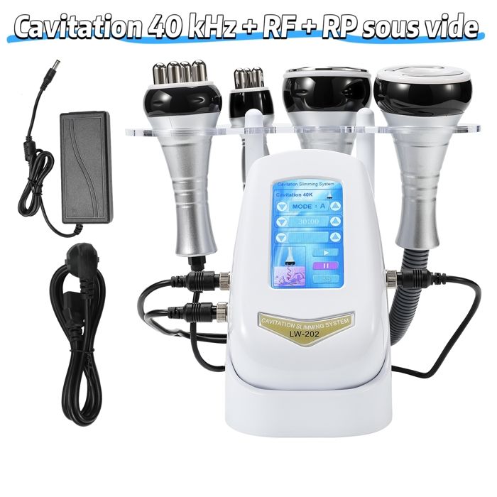 Machine de beauté 4 en 1 Machine De Beauté Du Visage Cavitation à 40 kHz + RF + RP sous vide pour embellir raffermir et modeler