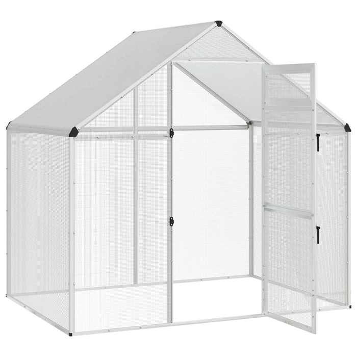 Cage pour oiseaux - vidaXL - maille en fil soudé - argenté - 1815 x 1105 x 1735 cm - résistante aux intempéries vxr73n624 Cage pour oiseaux - vidaXL - maille en fil soudé - argenté - 1815 x 1105 x 1735 cm - résistante aux intempéries vxr73n624