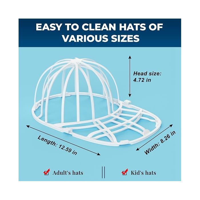 Support lavage casquette PP anti-déformation 6 boucles adapté lave-linge lave-vaisselle adulte enfant baseball