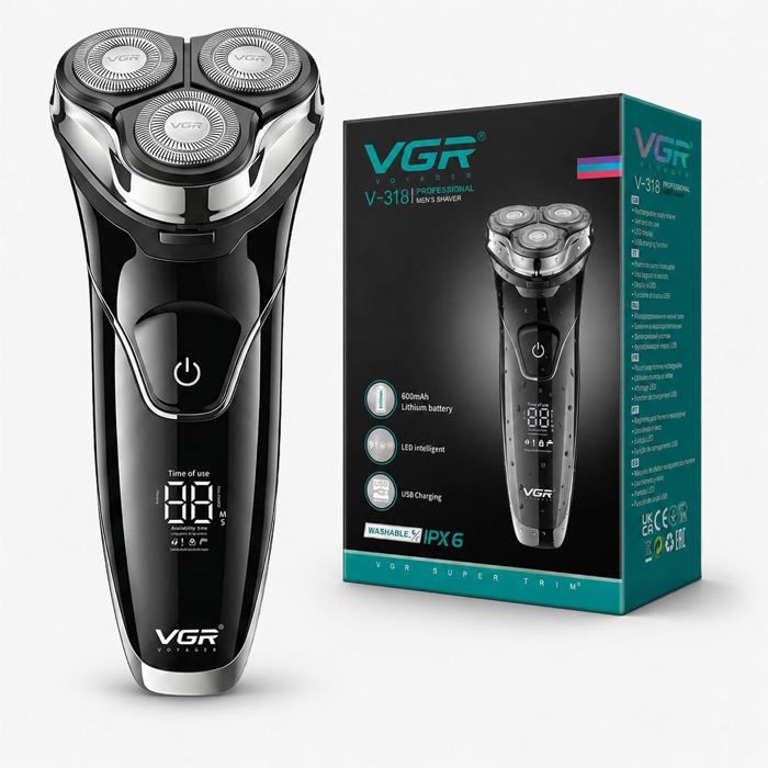 Rasoir Electriques Hommes Avec Têtes Rotatives 3DRasoir Électrique Rotatif Homme Sans Fil Avec Tondeuse EscamotableElectric Shaver