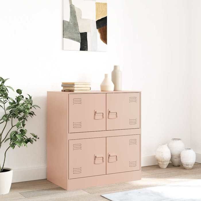 vidaXL Meuble rangement - Buffet rose 67x39x73 cm acier poisd:18.38kg &962