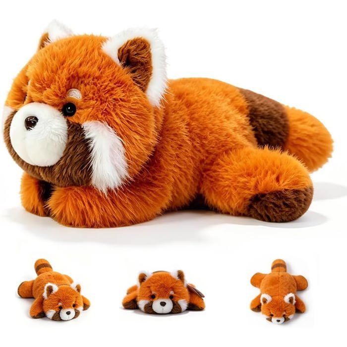Peluche Panda Rouge Mignonne 20 cm - Doudou Doux Extra Moelleux - Jouet Enfant et Décoration - Cadeau Fête