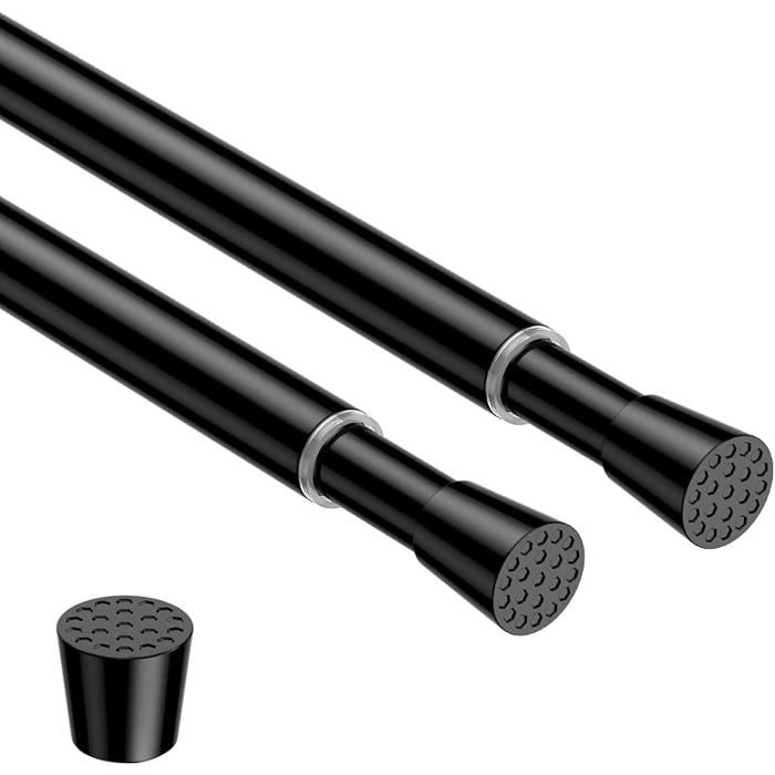 lot de tringles à rideau extensibles sans perçage 50 69 cm noir Régble et facile à installer cette 50 69CM ( Pièces) NOIR TRINGLE