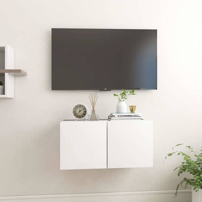 Basboard salon VIDAXL Meuble HIFI suspendu Blanc 60x30x30 cm[6134]