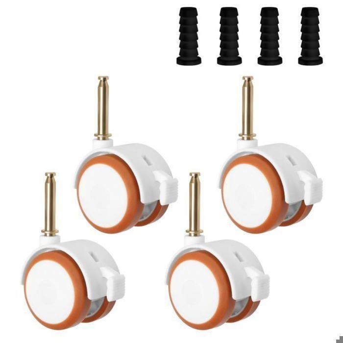 4PCS Roulettes Pivotantes Roulettes Pivotantes Pour Meubles avec Frein Jusquà 30KG Roulette Charge Lourde Pivotante à PORTE-PLANTE