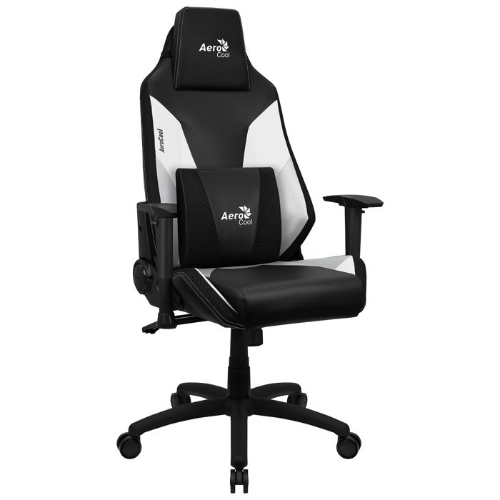 Fauteuil de jeu - Aerocool - Admiral - Noir/Blanc - Ergonomique - Réglable en hauteur