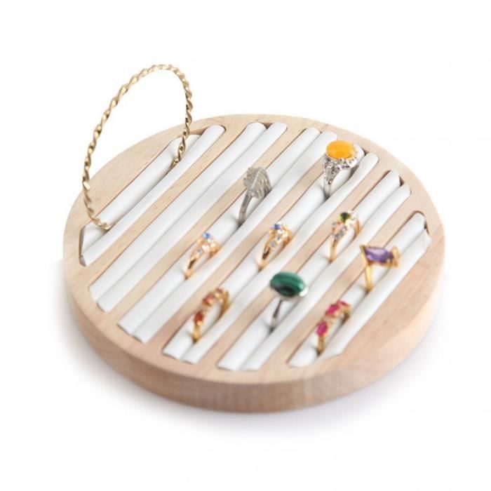 Présentoir à Bijoux OKwife - Forme Cône Bois Et Microfibre - Pour Bracelets Et Montres