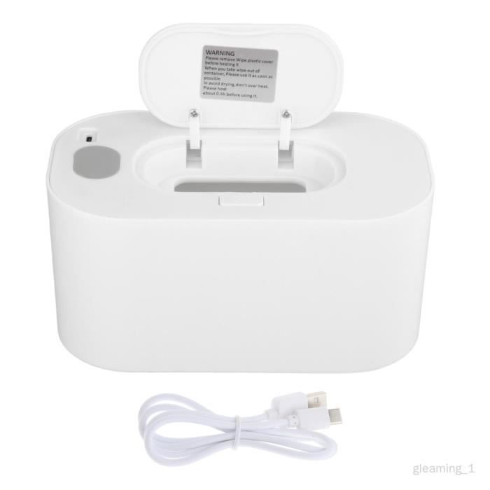 Réchauffe Lingettes Pour Bébé Portable - Distributeur Chauffant Blanc, Température Constante Et Grande Capacité