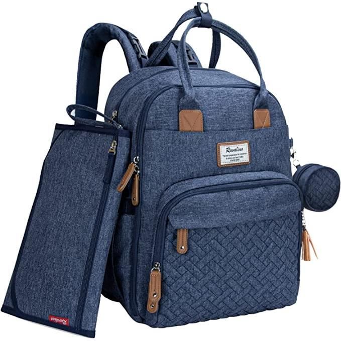 Sac à Dos à Langer pour Bébé,Sac de Voyage avec Lit de Bébé Portable,Grande  Capacité Sac à Couches Multifonction Imperméable,2 Sangles de  Poussette,pour Biberon Sac à Dos (Bleu marine) : : Bébé