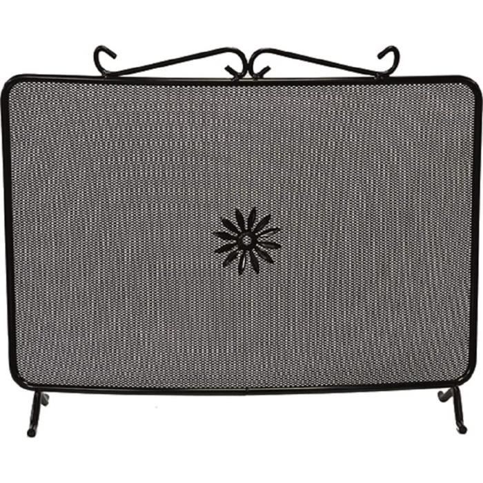 Home Discount Milton Écran Pare-Étincelles Cintré 3 Panneaux - Noir