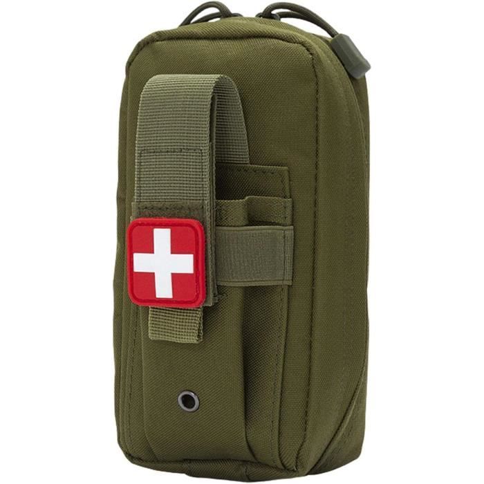 Pochette Tactique IFAK Premiers Secours - Fixation Ceinture Ou MOLLE - Pour Airsoft, Randonnée, Chasse - Dimensions 17x9x4.3 Cm